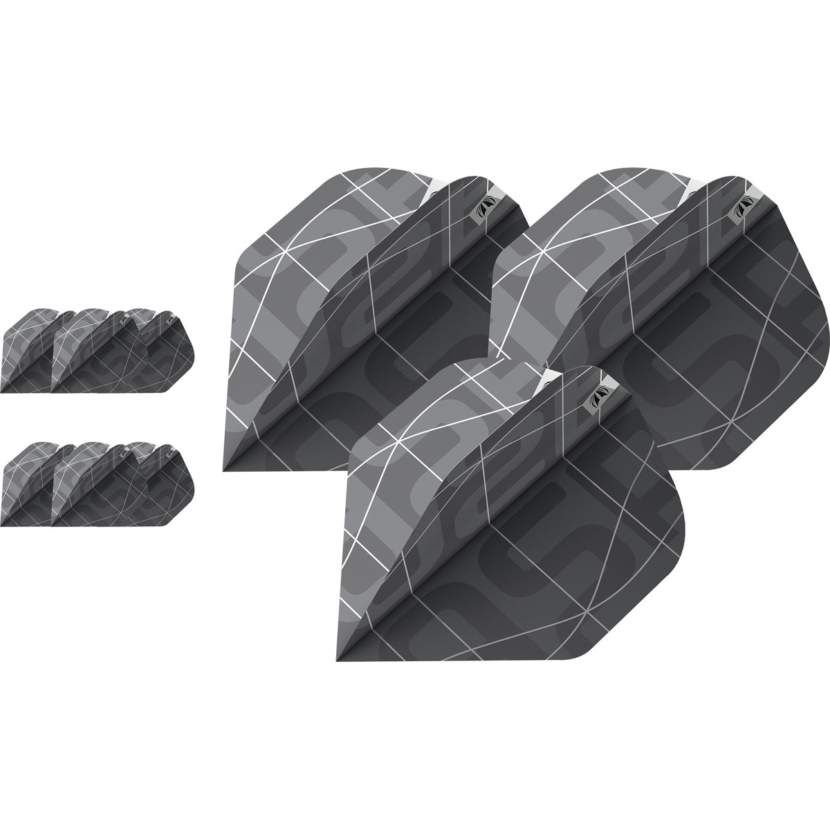 Aspinall x Echo Pro Ultra Dart Flights x 3 Sets by Target image highlighting the compatible Target Aspinall x Echo dart range.