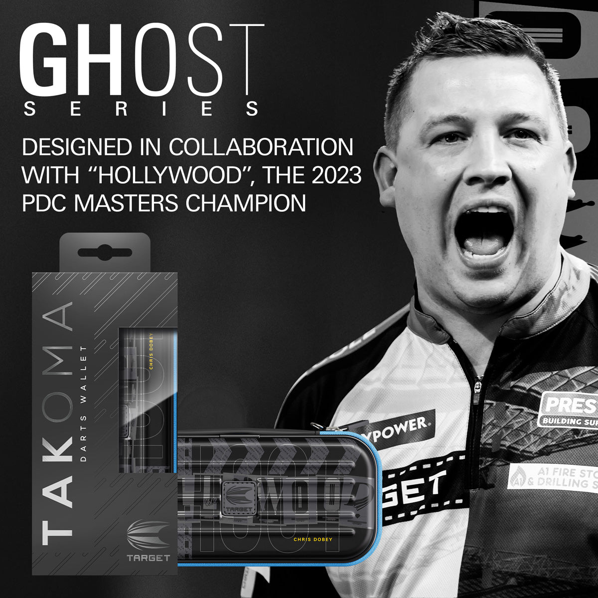 Target Chris Dobey Takoma Ghost Dart Case outer box image showing the retail packaging and branding