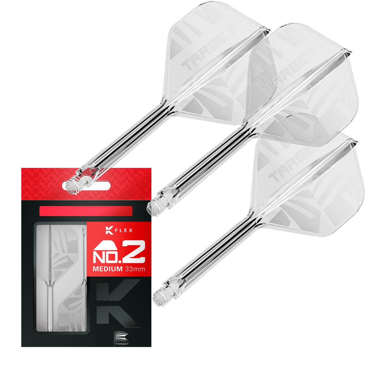 Target Printed Clear K-Flex Integrated Flights & Shafts No2
