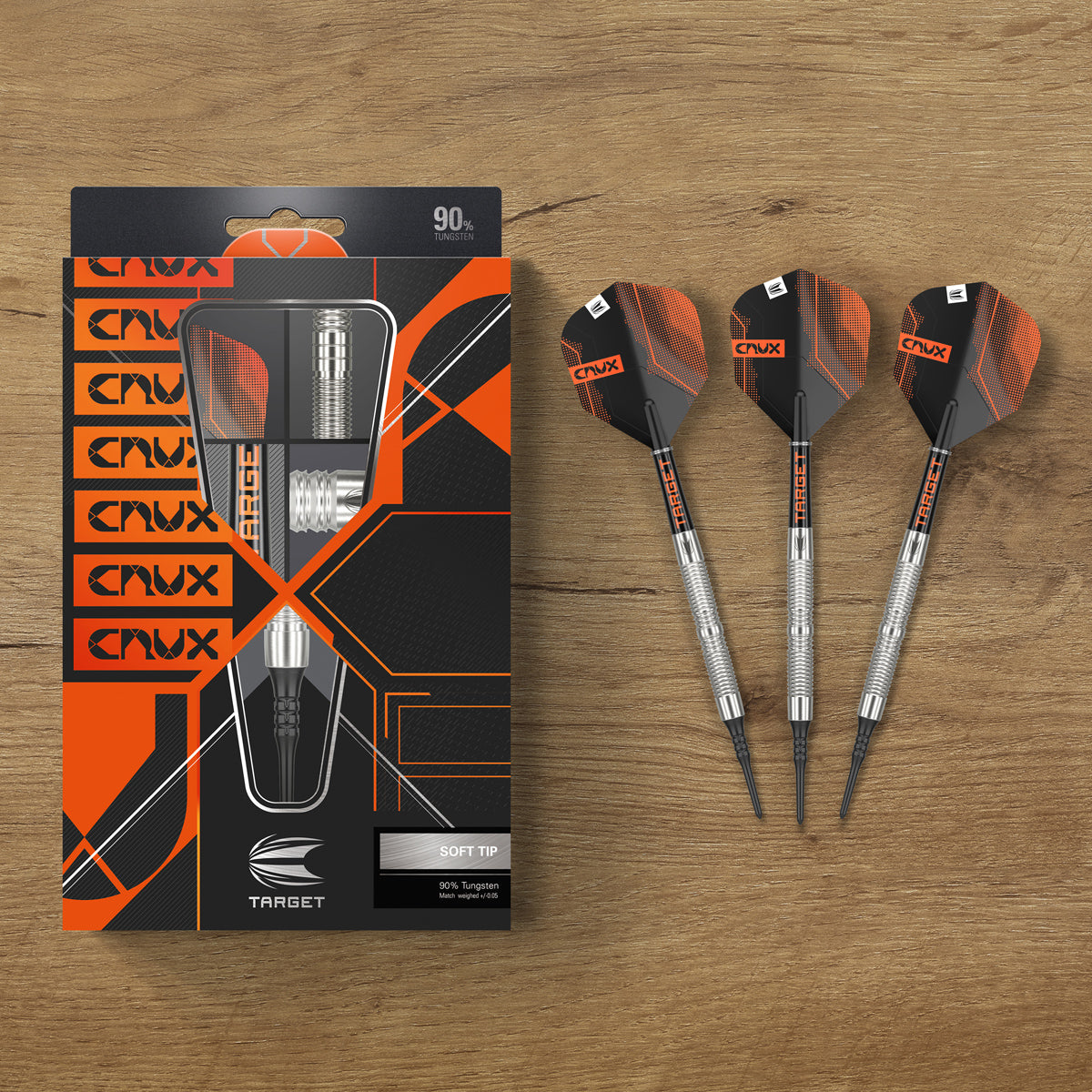 Crux 11 darts lifestyle image featuring a premium electronic darts setup and modern playing environment