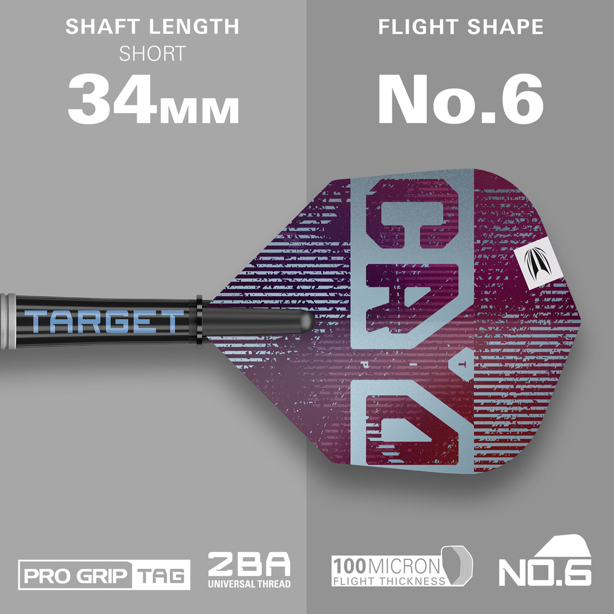 Cryo 11 darts flight and shaft specifications image displaying the included setup configuration