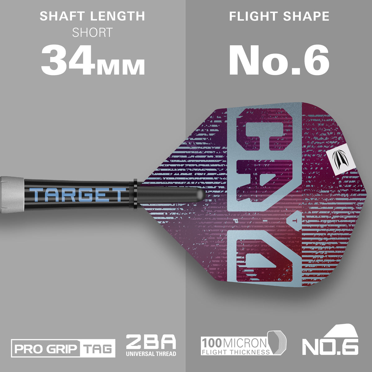 Cryo 12 darts flight and shaft specifications image displaying the included setup configuration