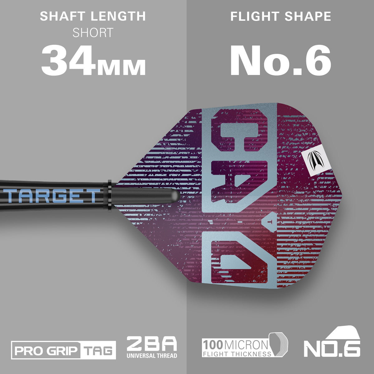 Cryo 13 darts flight and shaft specifications image displaying the included setup configuration