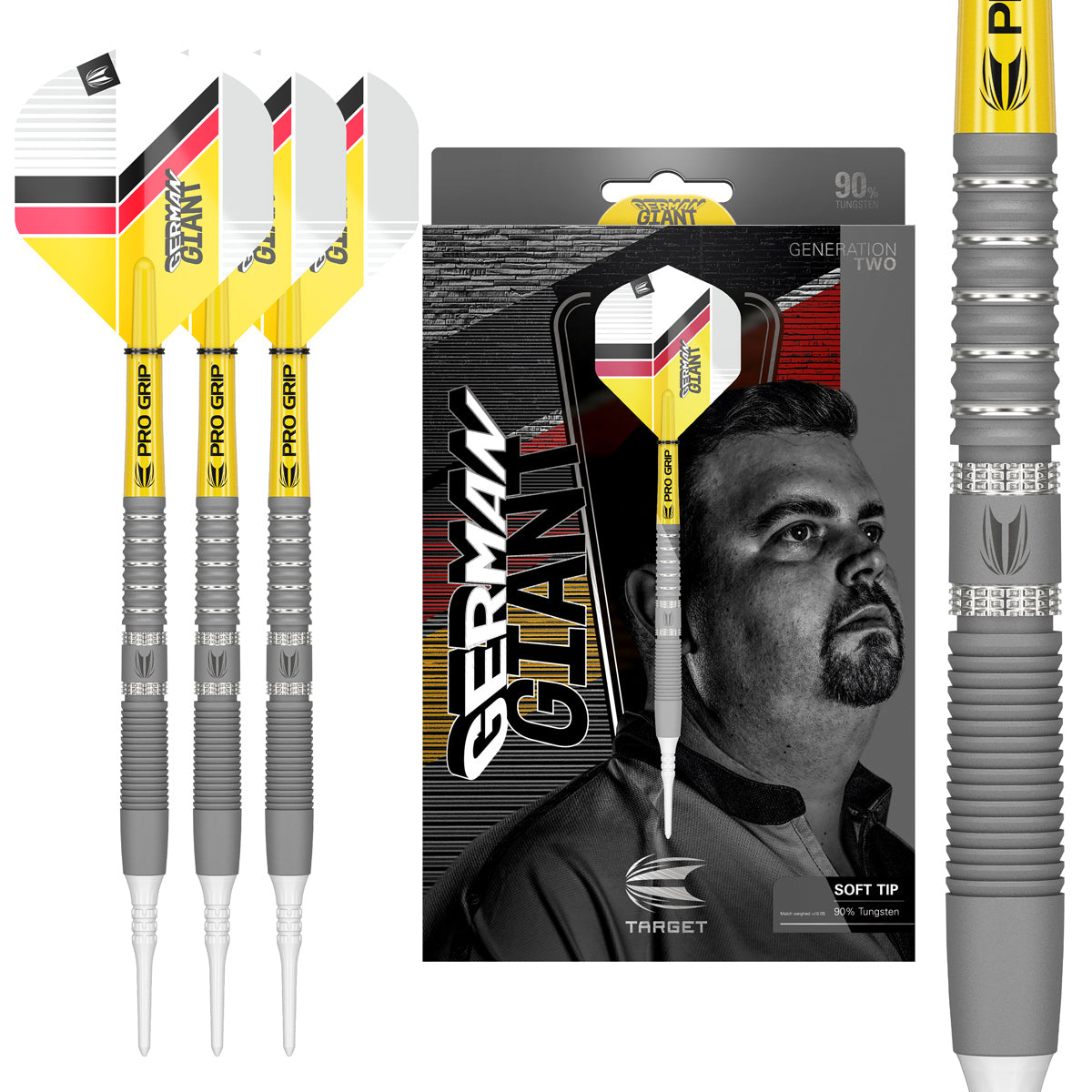 Gabriel Clemens G2 Soft Tip Darts main product image showing the darts, packaging, flights, shafts, and included accessories