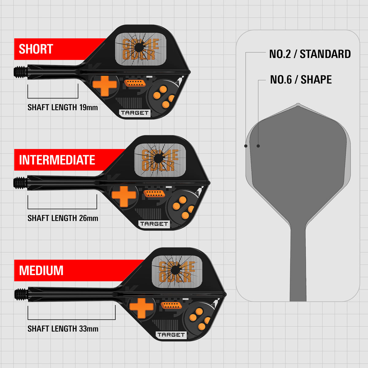 Diagram comparing the No.2 and No.6 K Flex flight shapes