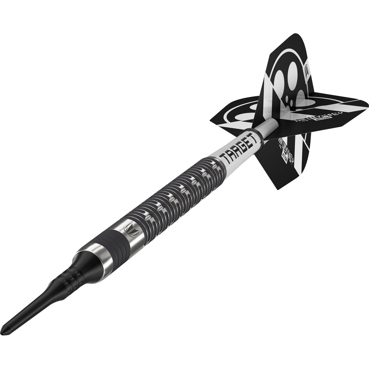 Hollywood Action Soft Tip Darts close up image highlighting the barrel grip texture and precision machining detail