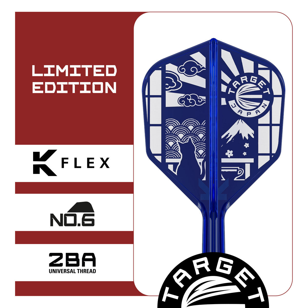 Target Japan Blue Limited Edition K-Flex Integrated Flights & Shafts No6