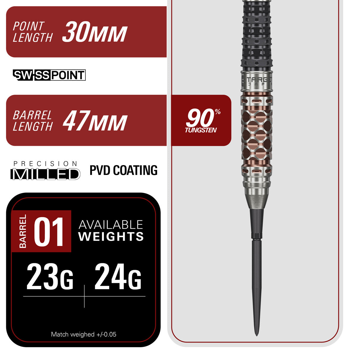 Target Japan Cathy Leung Charis G6 Swiss Point 90% Tungsten Steel Tip Darts
