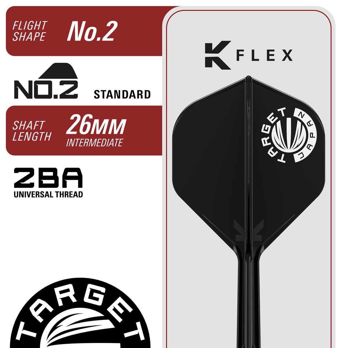 Flight specifications and dimensions for the Target Japan Mitsumasa Hoshino Pyro G12 Swiss Point 90% Tungsten Steel Tip Darts