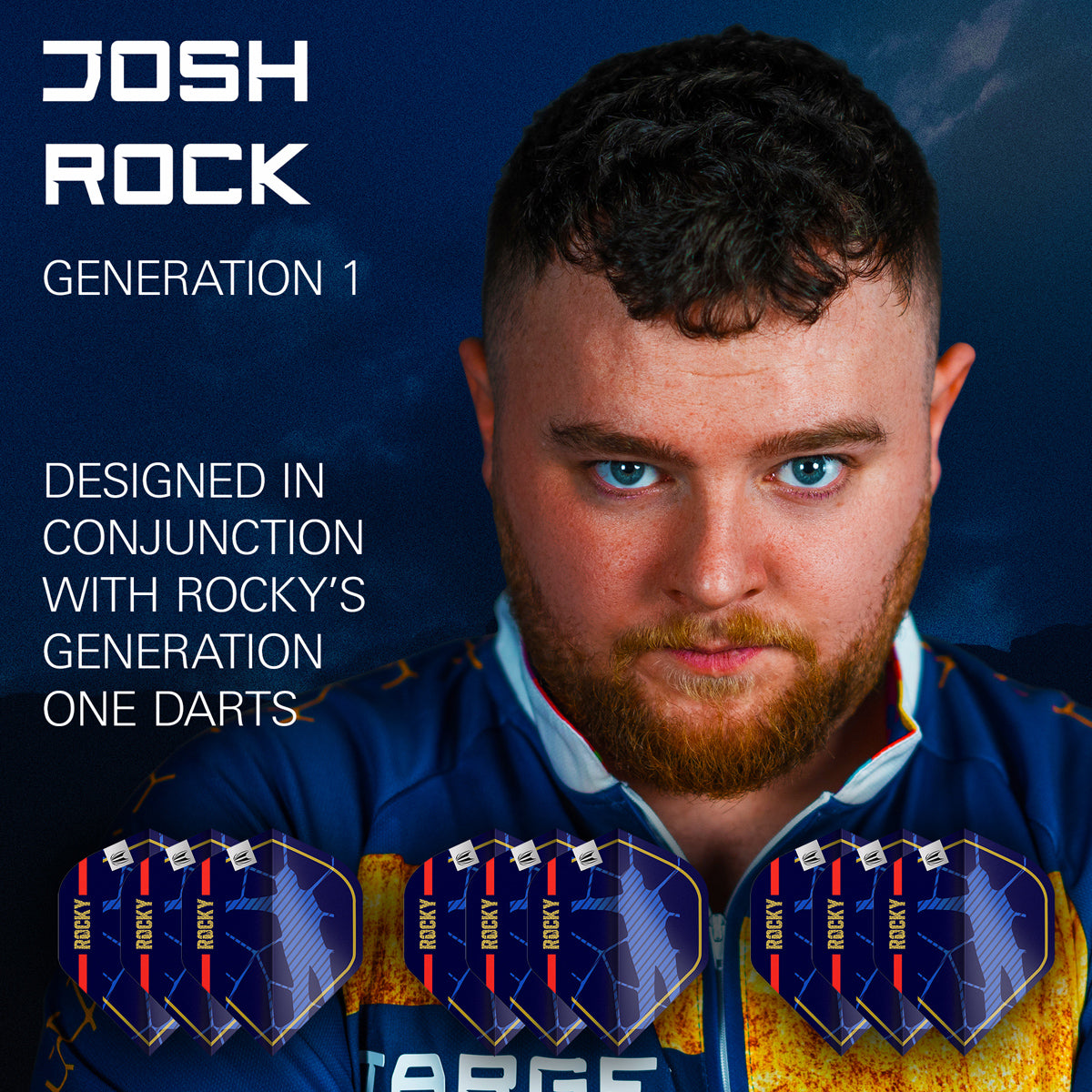 Josh Rock G1 Pro Ultra Dart Flight x 3 Sets by Target image highlighting the compatible Target Josh Rock G1 dart range.