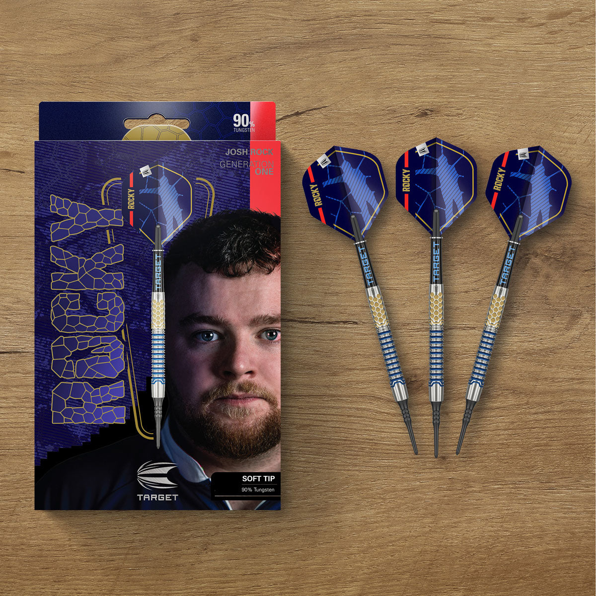 Josh Rock G1 darts lifestyle image featuring a premium electronic darts setup and modern playing environment