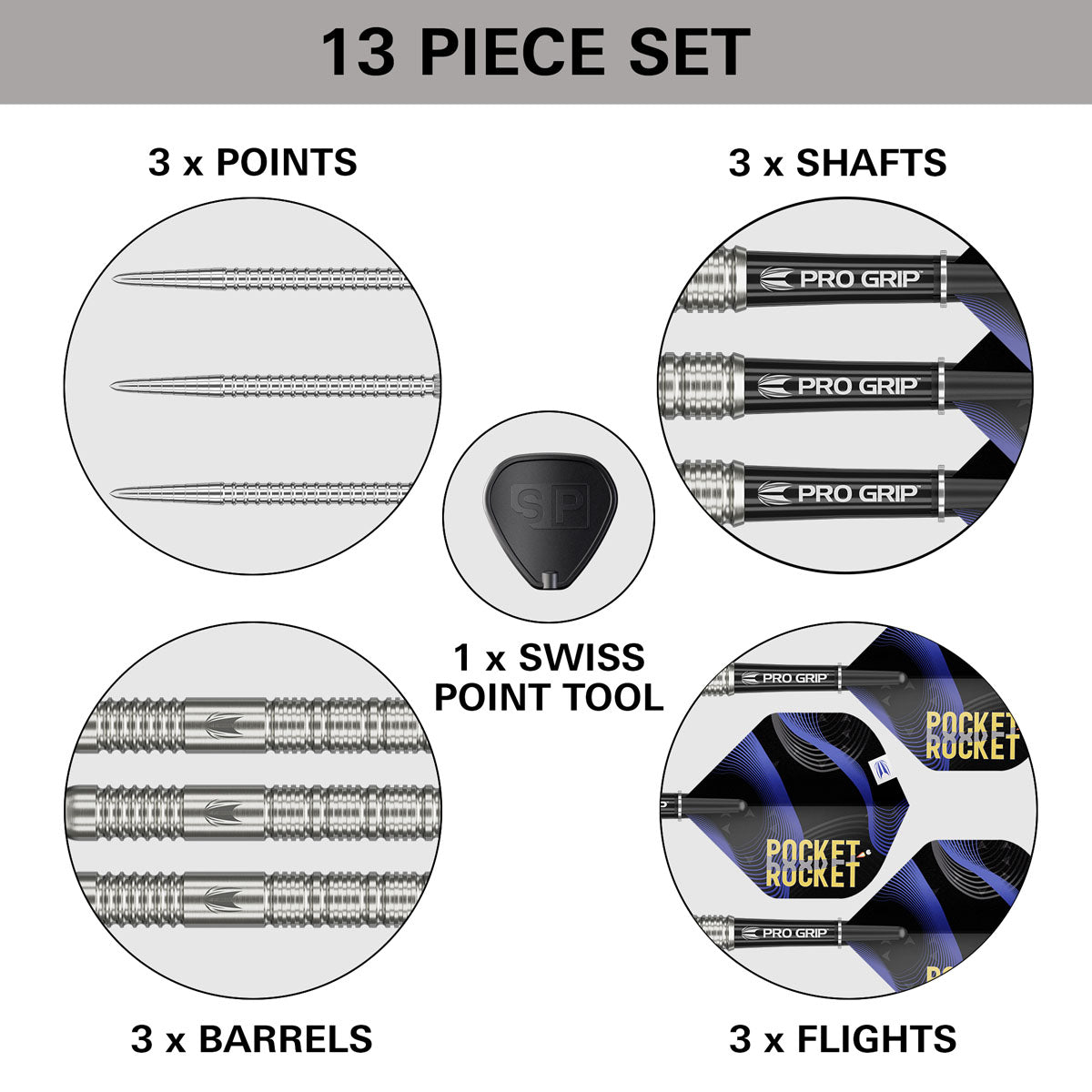Target Justin Hood G1 Swiss Point 90% Tungsten Steel Tip Darts