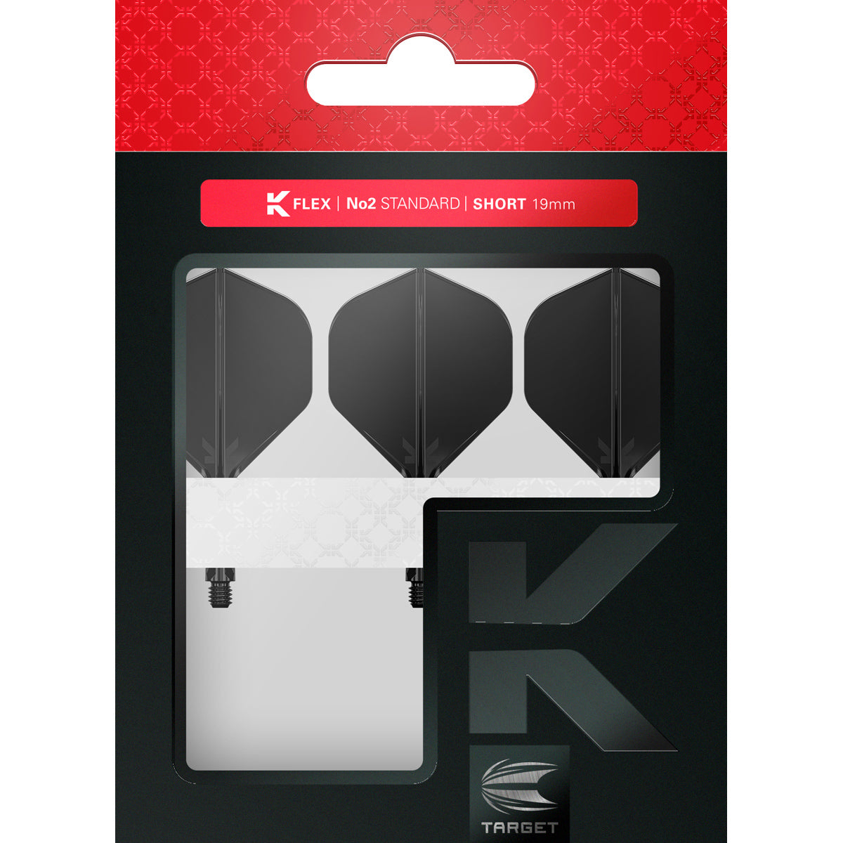 K,Flex Black No2 One Piece Flight by Target image showing the retail packaging.