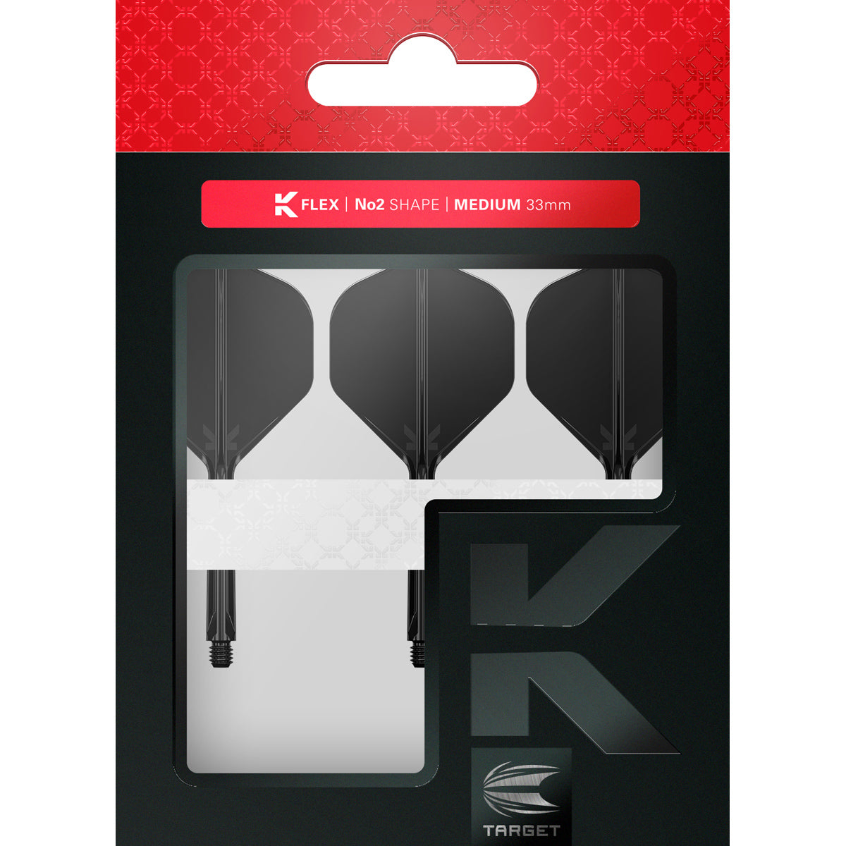K,Flex Black No2 One Piece Flight by Target image showing the retail packaging.