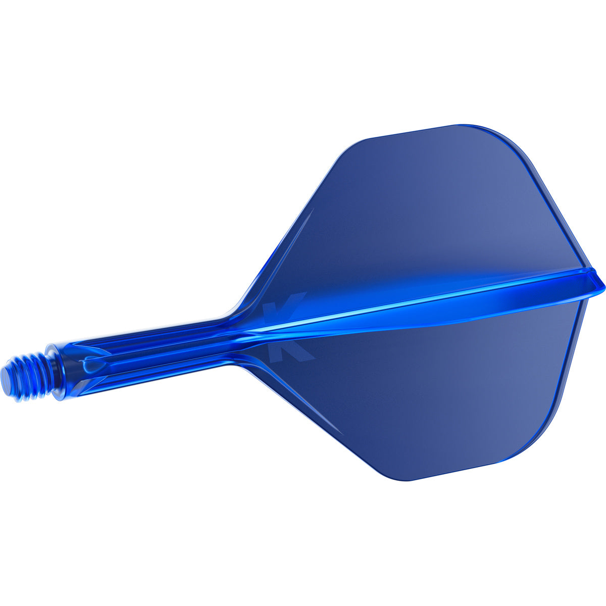 K,Flex Blue No2 One Piece Flight by Target angled view highlighting the product design and profile.