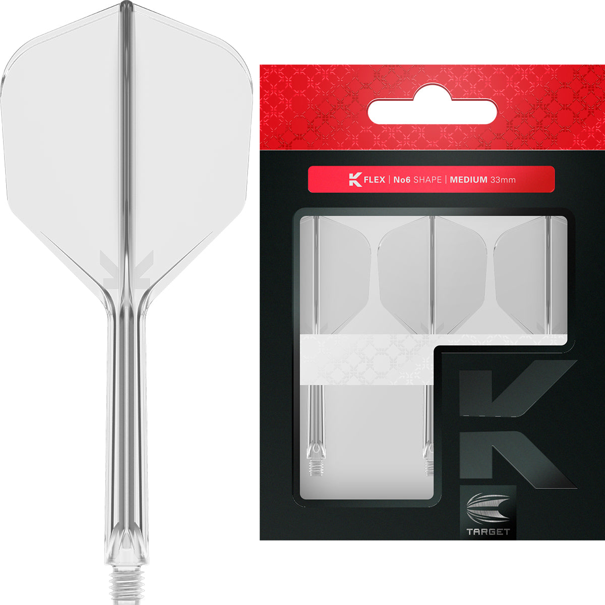 K,Flex Clear No6 One Piece Flights by Target image showing the retail packaging.