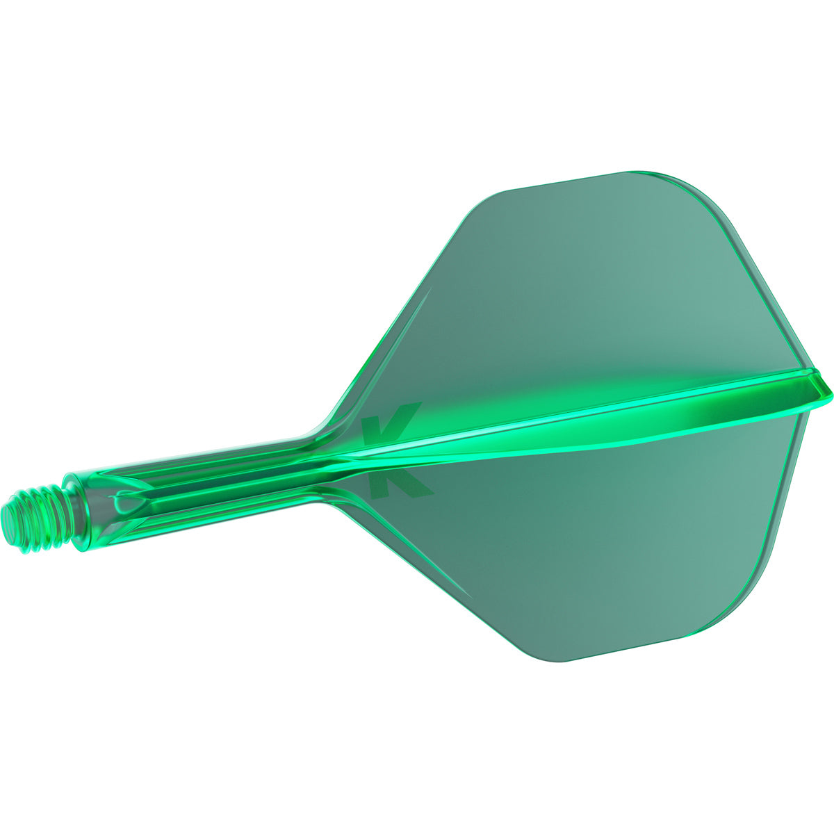 K,Flex Green No2 One Piece Flight by Target angled view highlighting the product design and profile.
