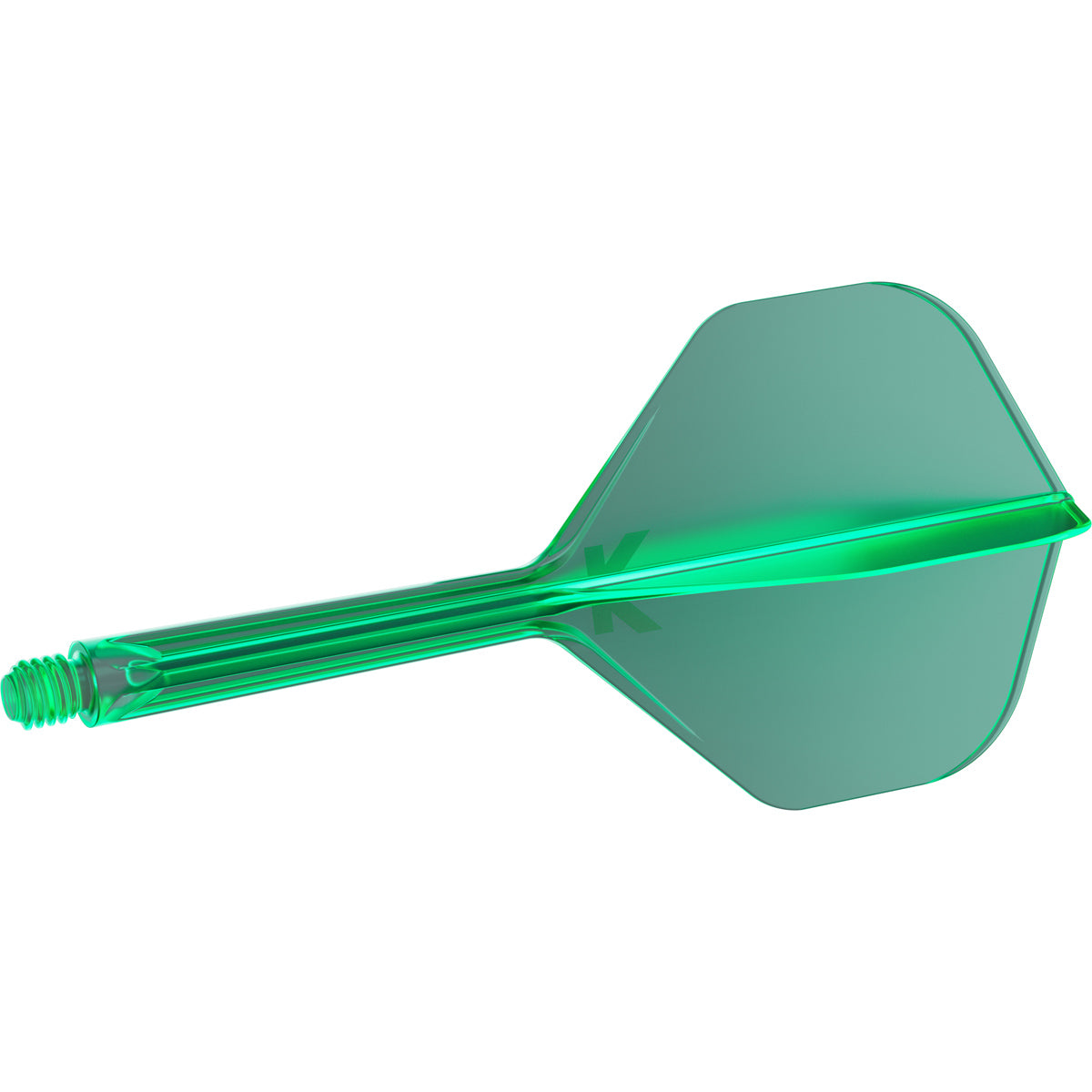 K,Flex Green No2 One Piece Flight by Target angled view highlighting the product design and profile.