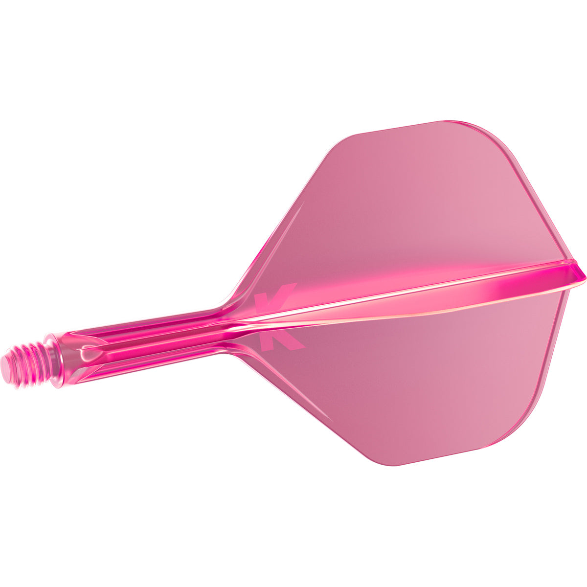 K,Flex Neon Pink No2 One Piece Dart Flights by Target angled view highlighting the product design and profile.