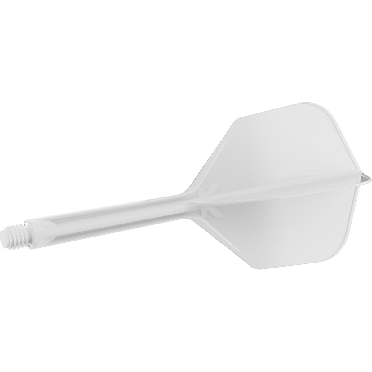K,Flex White No6 One Piece Flights by Target angled view highlighting the product design and profile.