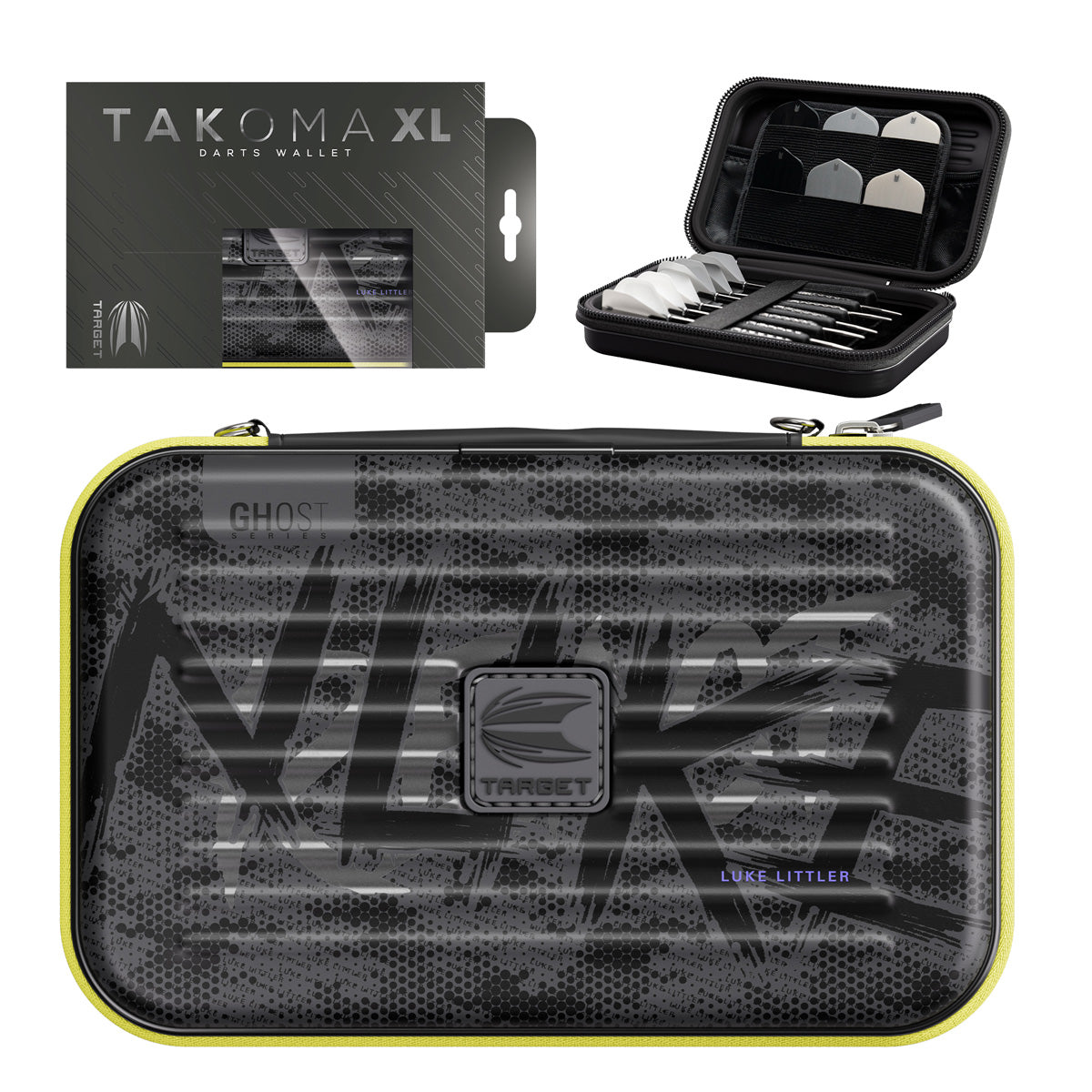 Target Luke Littler Takoma Ghost XL Dart Case main product image showing the case and included contents