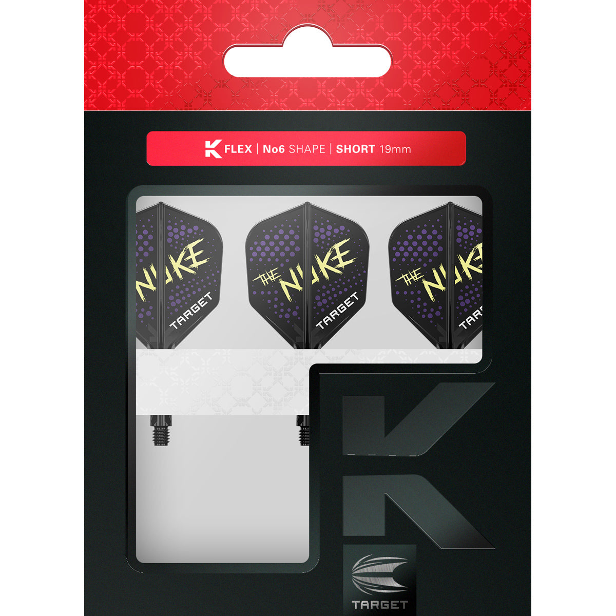 Luke 'The Nuke' Littler K,Flex One Piece Flights by Target image showing the retail packaging.