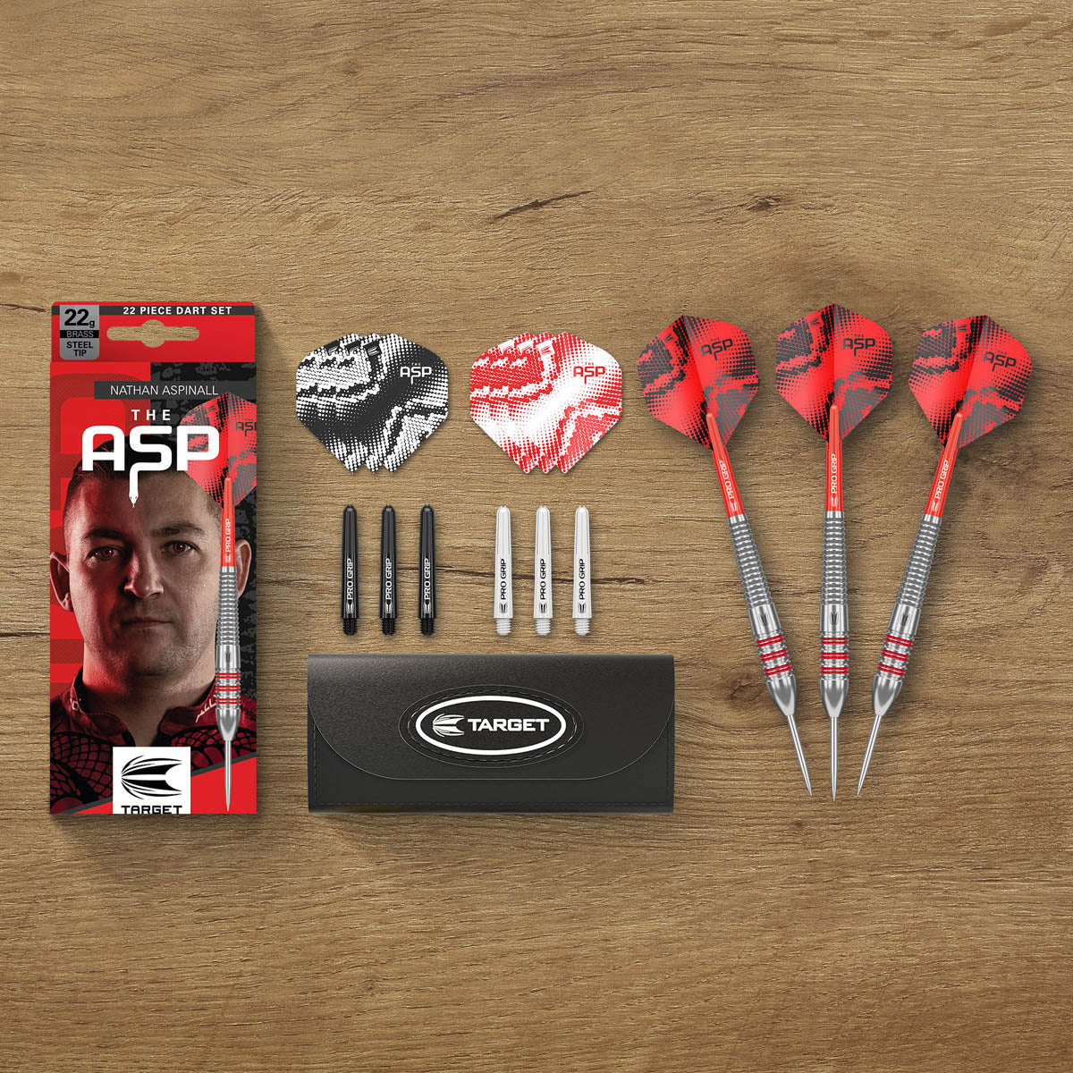 Nathan Aspinall Brass darts lifestyle image featuring a premium darts setup and modern playing environment