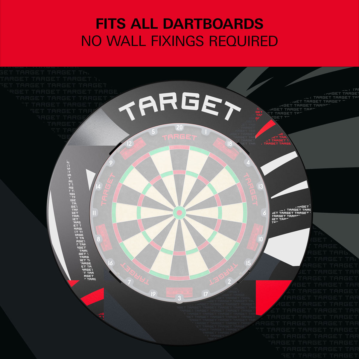 Target Patterned Notched Dartboard Surround