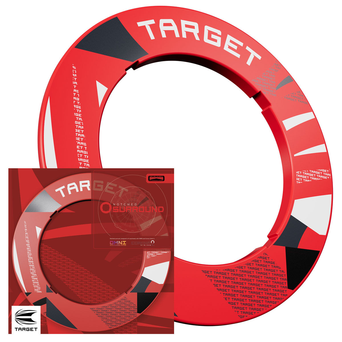 Target Patterned Notched Dartboard Surround