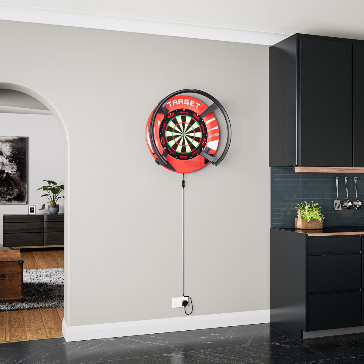 Target Patterned Notched Dartboard Surround