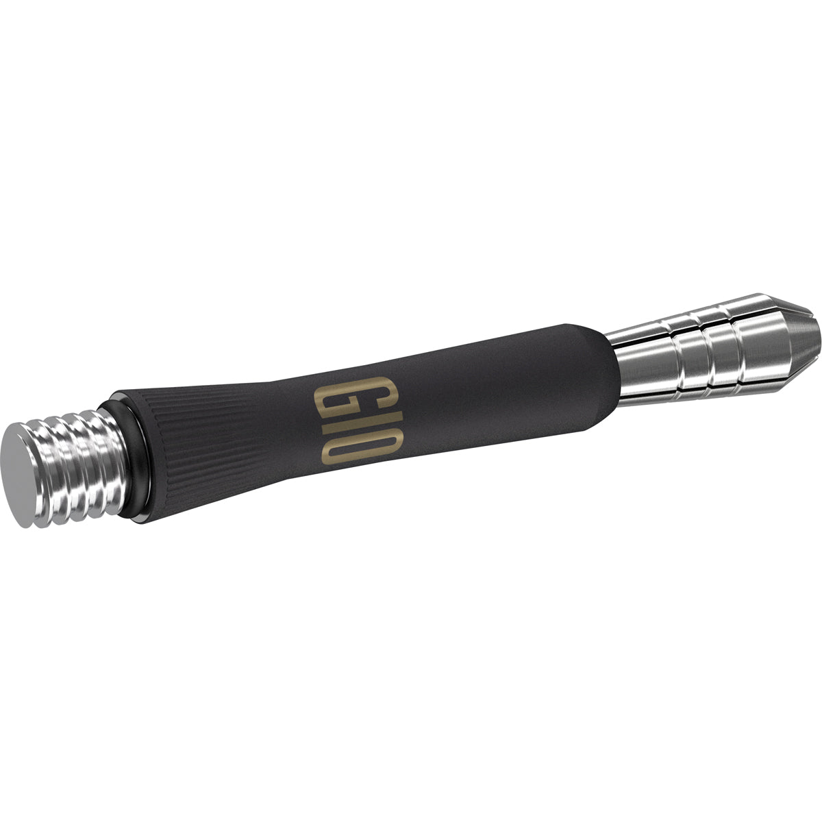 Phil Taylor Power Titanium G10 Black Dart Stems Shafts angled image displaying the overall shaft profile and design