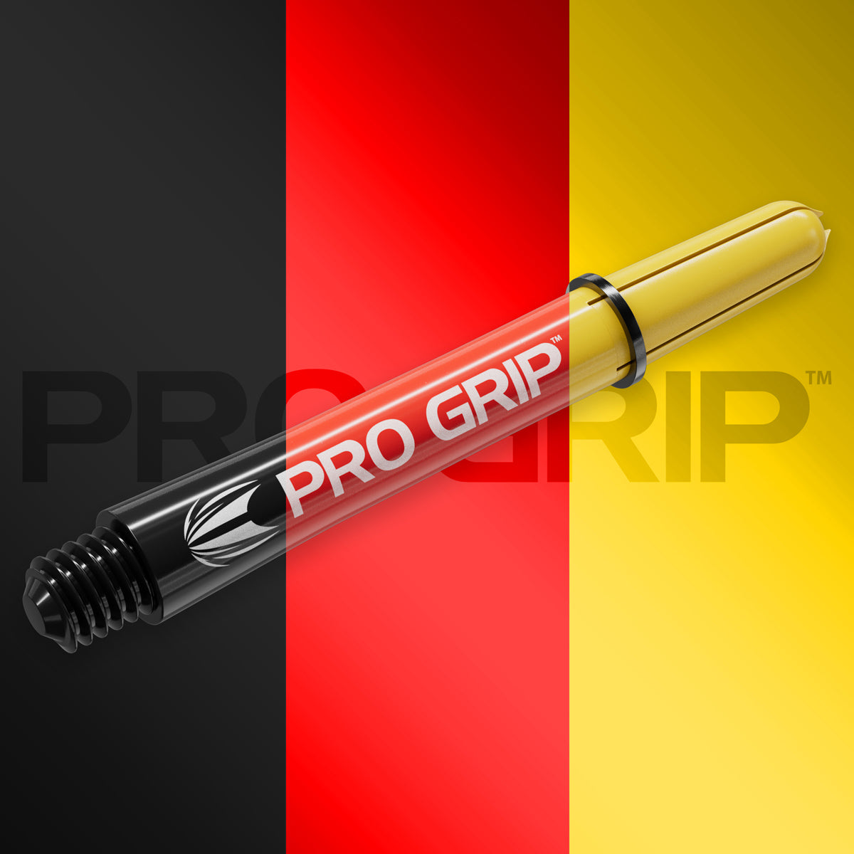 Pro Grip 3 Set Multipack Black Red and Yellow Dart Stems Shafts angled image displaying the overall shaft profile and design