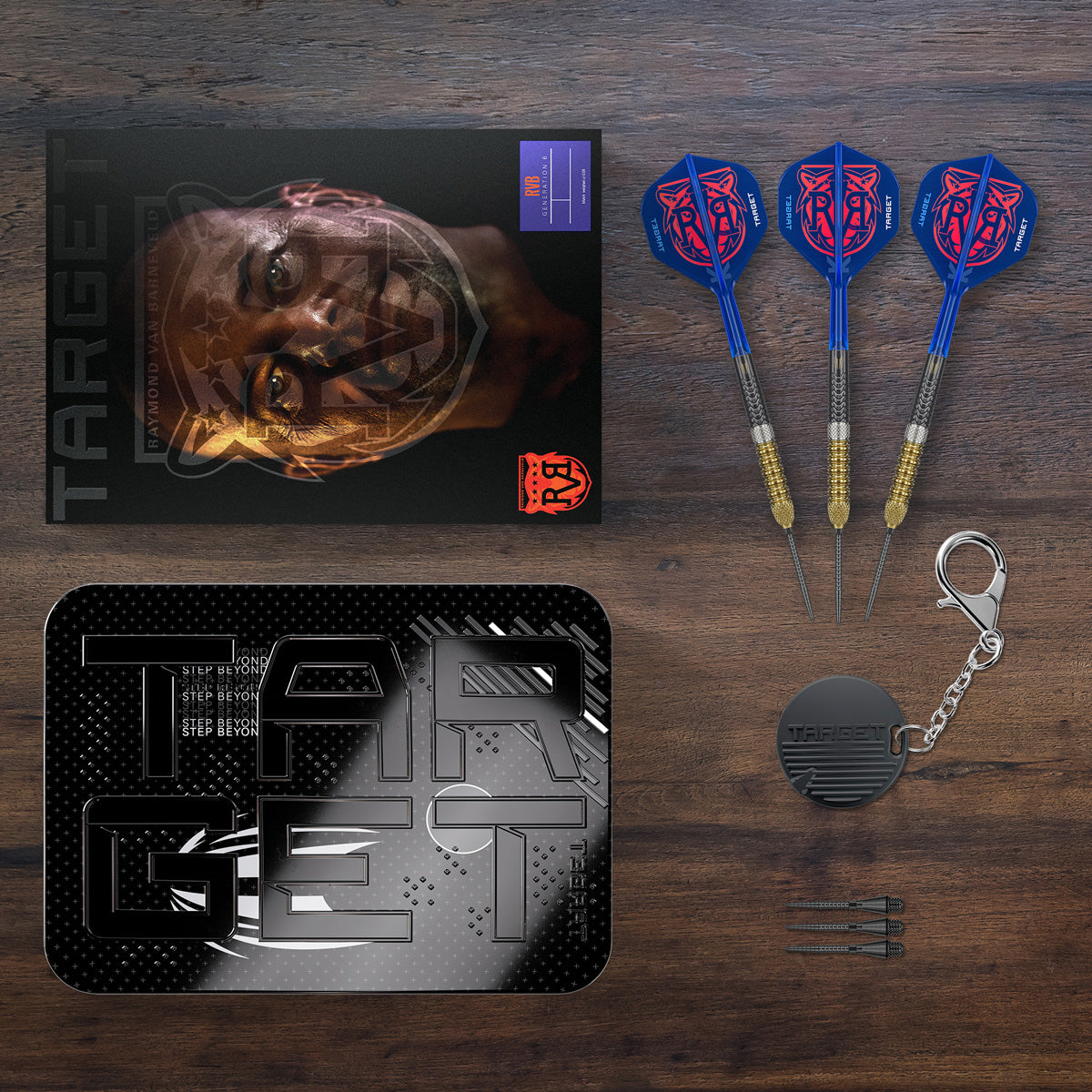 Raymond van Barneveld G6 darts lifestyle image featuring a premium darts setup and modern playing environment
