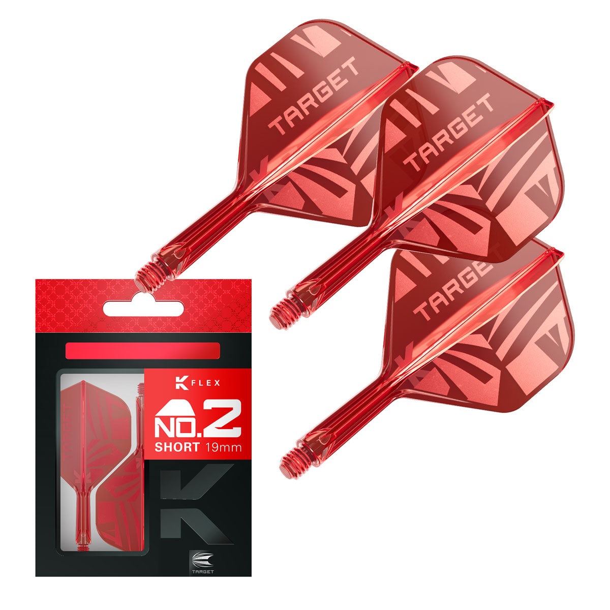 Target Printed Red K-Flex Integrated Flights & Shafts No2