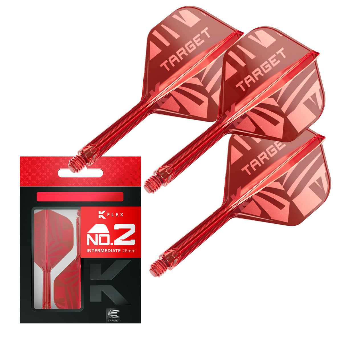 Target Printed Red K-Flex Integrated Flights & Shafts No2