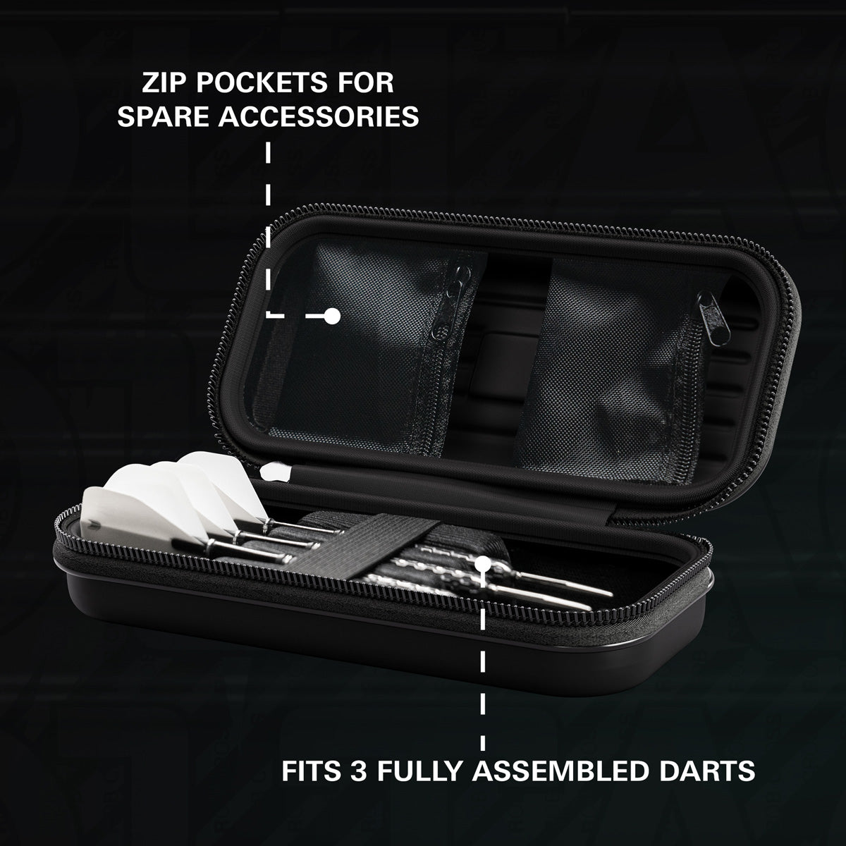 Target Rob Cross Takoma Ghost Dart Case image showing the inside of the case with storage compartments and layout
