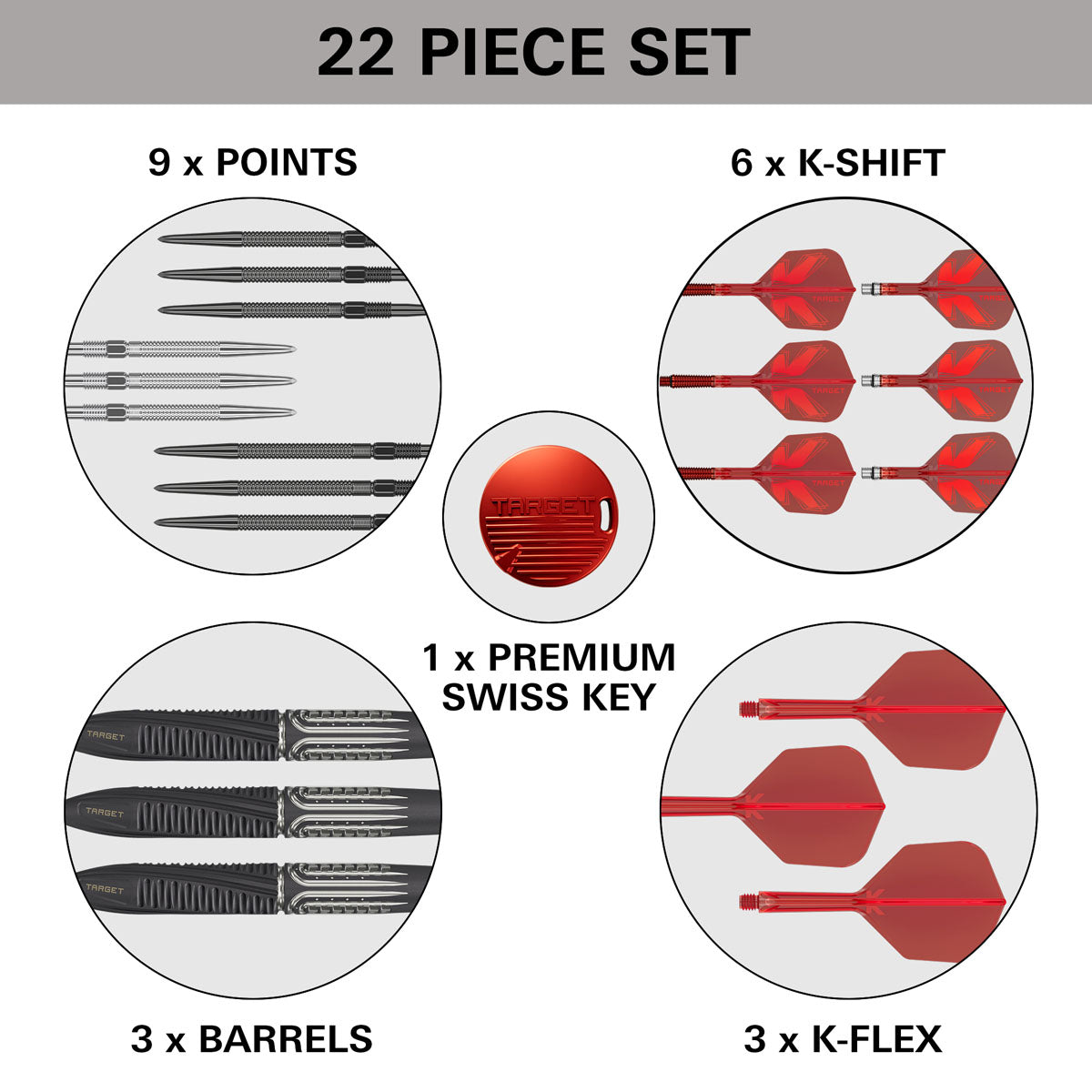 Target Shift Swiss Point 90% Tungsten Steel Tip Darts