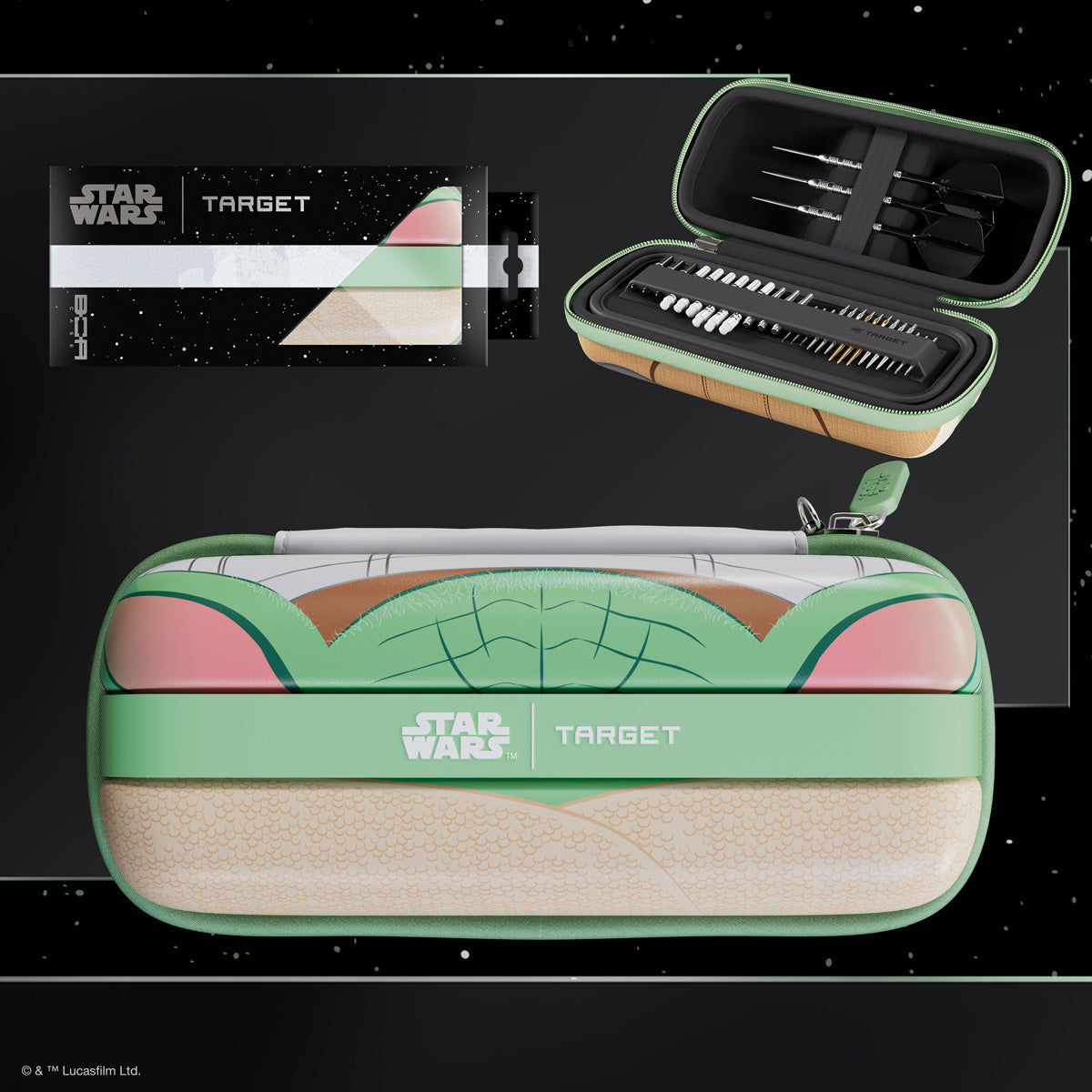 TARGET STAR WARS Grogu BOA Wallet main product image showing the wallet and included contents