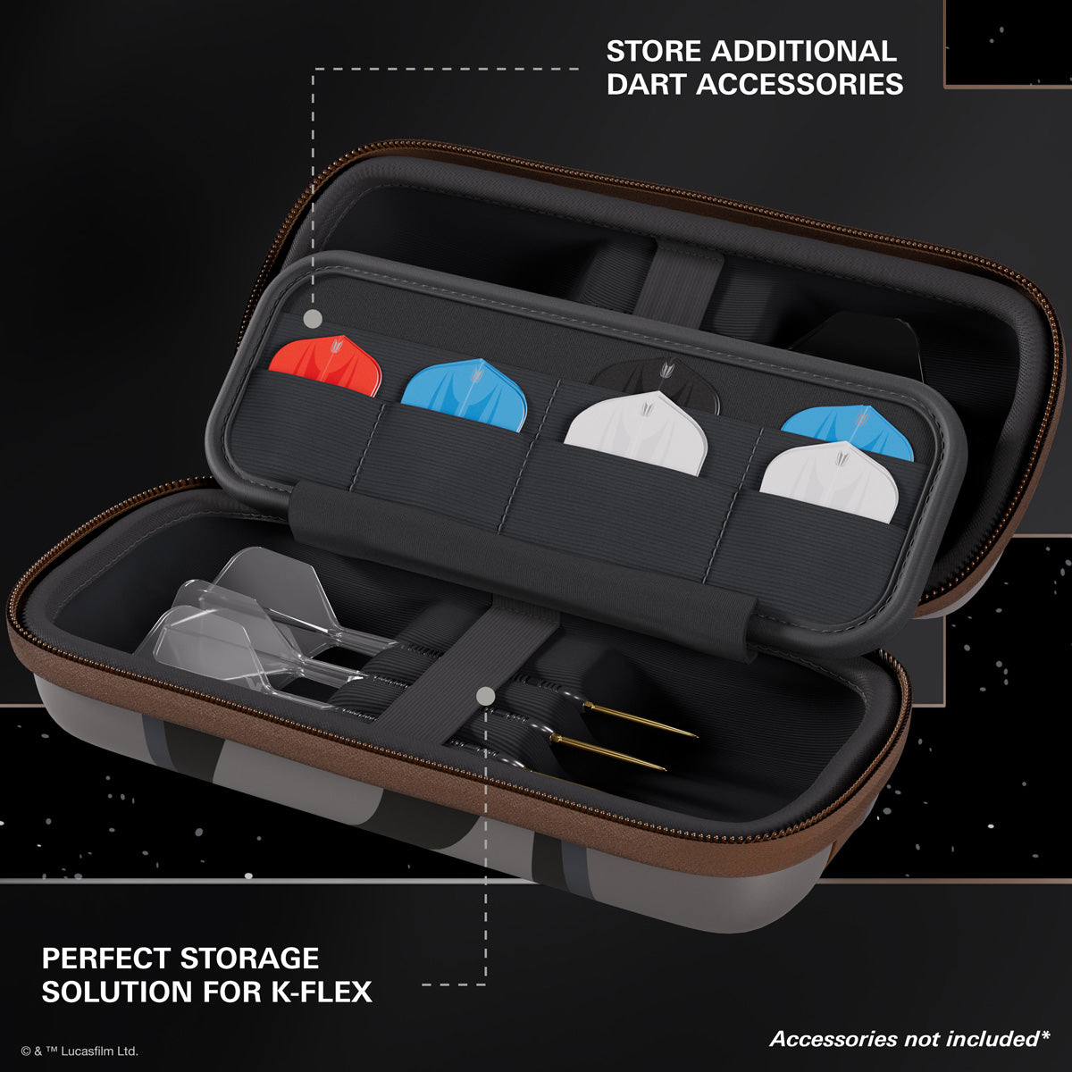 TARGET STAR WARS Mandalorian BOA Wallet image highlighting the internal storage compartments, straps, and accessory holders