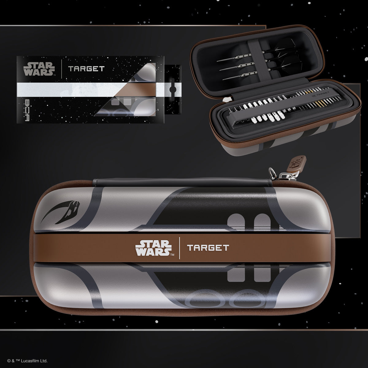 TARGET STAR WARS Mandalorian BOA Wallet main product image showing the wallet and included contents