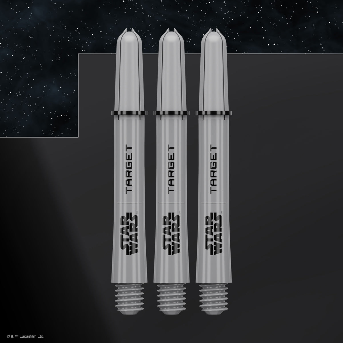 STAR WARS Target Pro Grip Dart Stems Shafts Grey Intermediate length variant image
