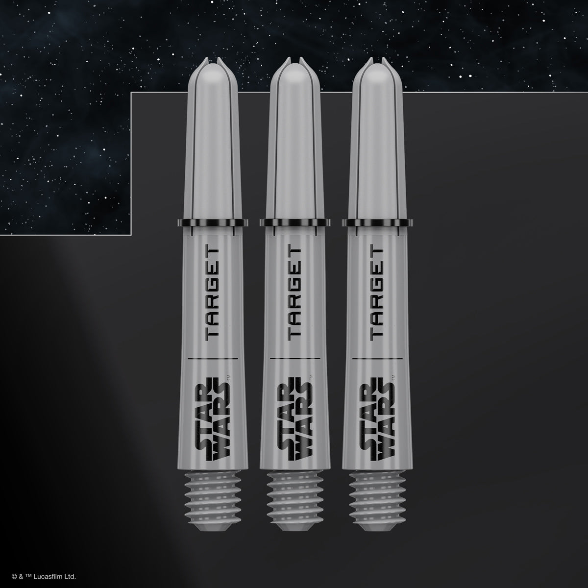 STAR WARS Target Pro Grip Dart Stems Shafts Grey Short length variant image