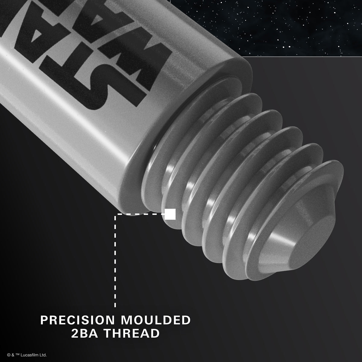 STAR WARS Target Pro Grip Dart Stems Shafts Grey thread detail image showing the connection and fitment system