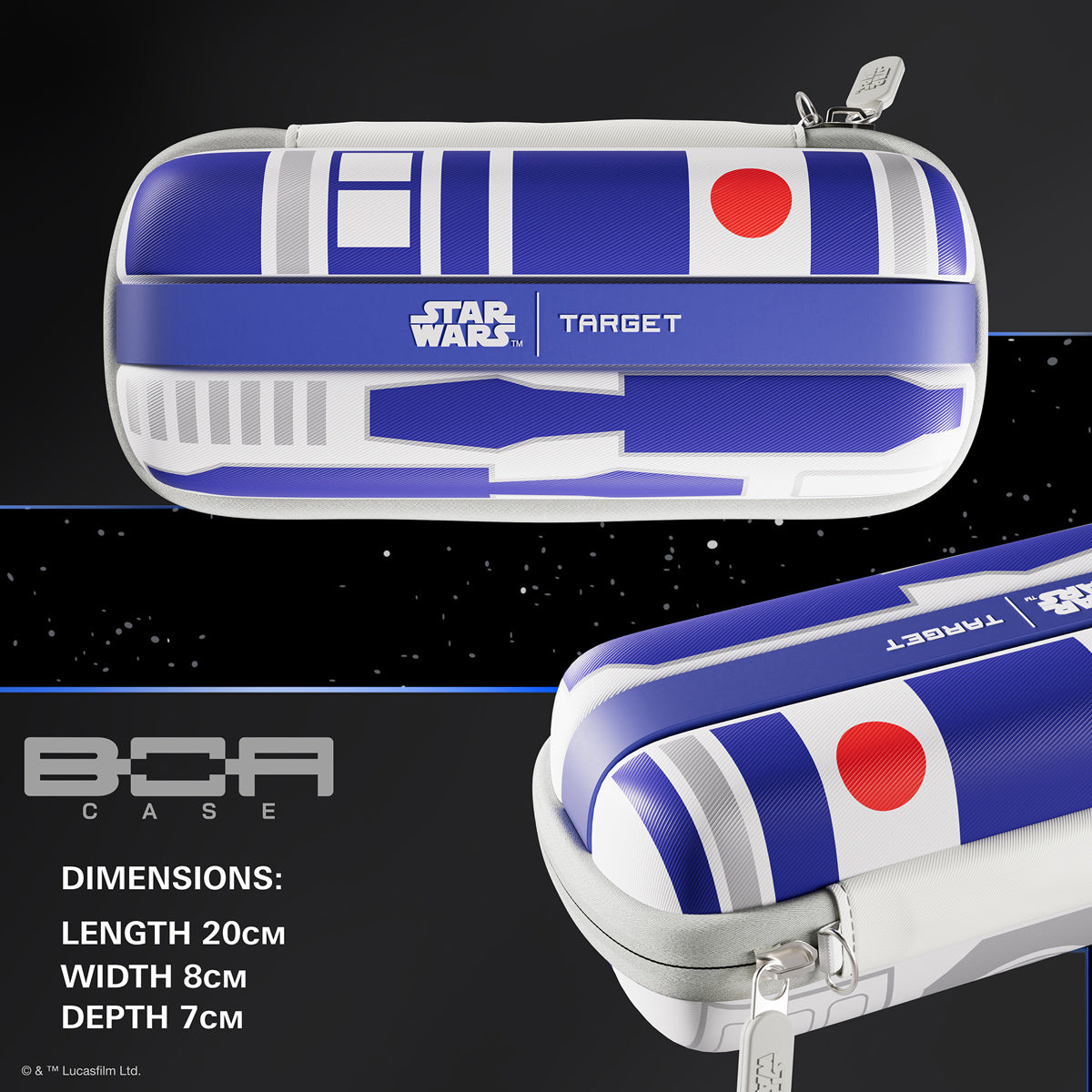 TARGET STAR WARS R2 D2 BOA Wallet dimensions image showing product measurements and storage capacity