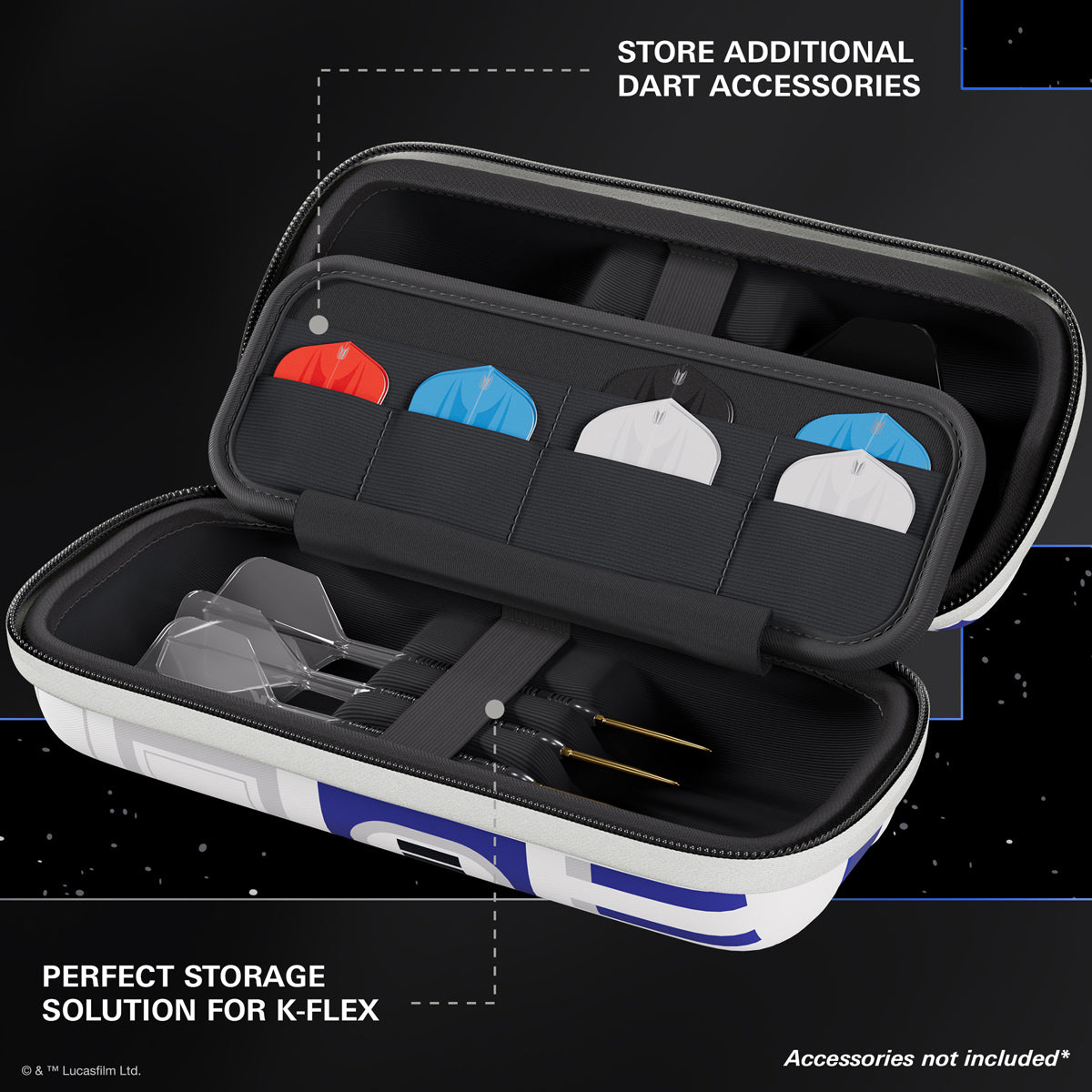 TARGET STAR WARS R2 D2 BOA Wallet image highlighting the internal storage compartments, straps, and accessory holders