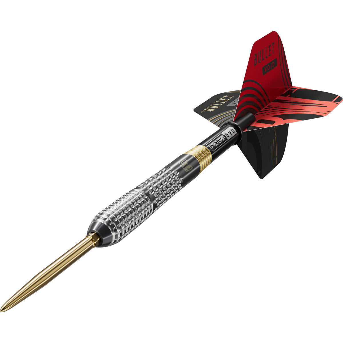 Stephen Bunting G5 Void Steel Tip Darts close up image highlighting the barrel grip texture and precision machining detail
