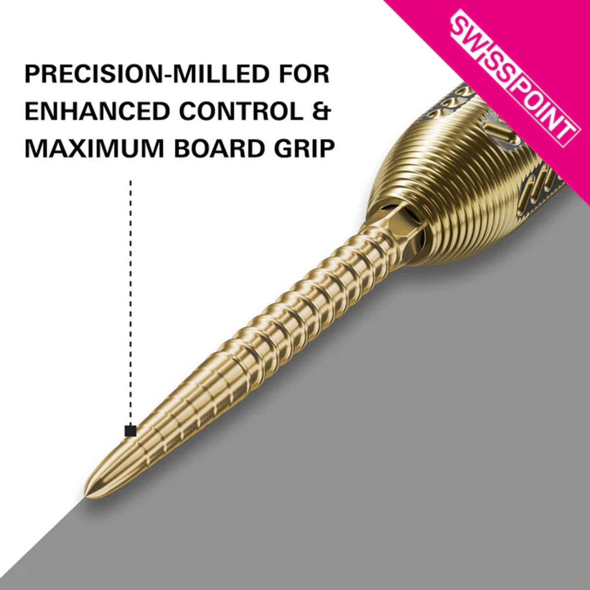 Target Swiss Chrono Points Gold alternative angle showing the point profile and finish