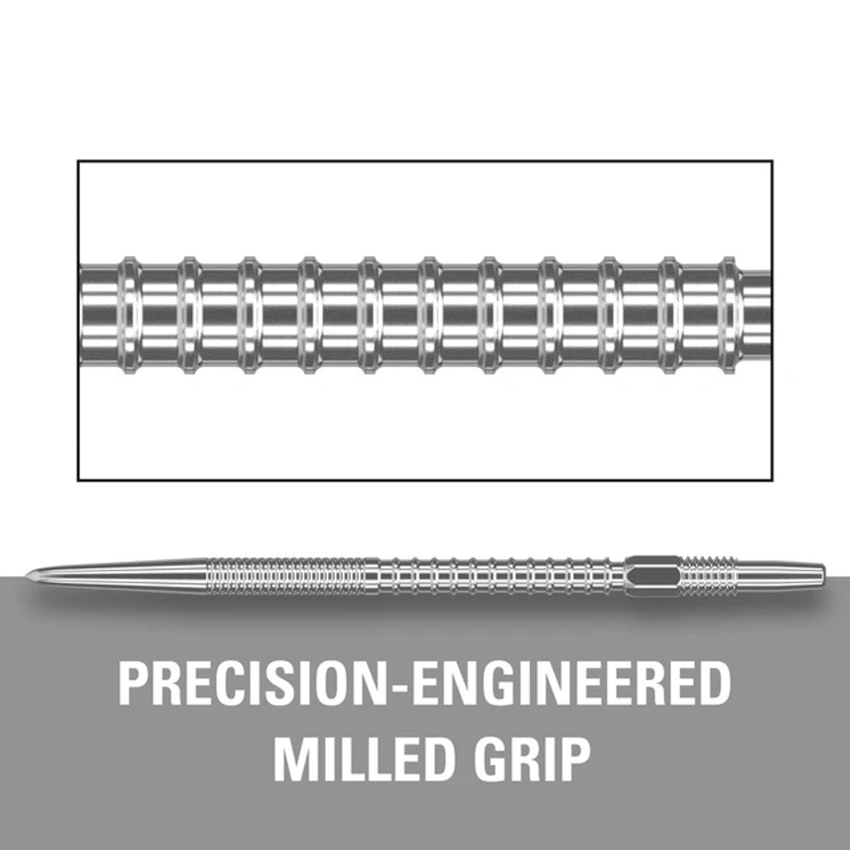 Target Swiss Firepoint Replacement Dart Points Black close up image highlighting the precision grip and machining