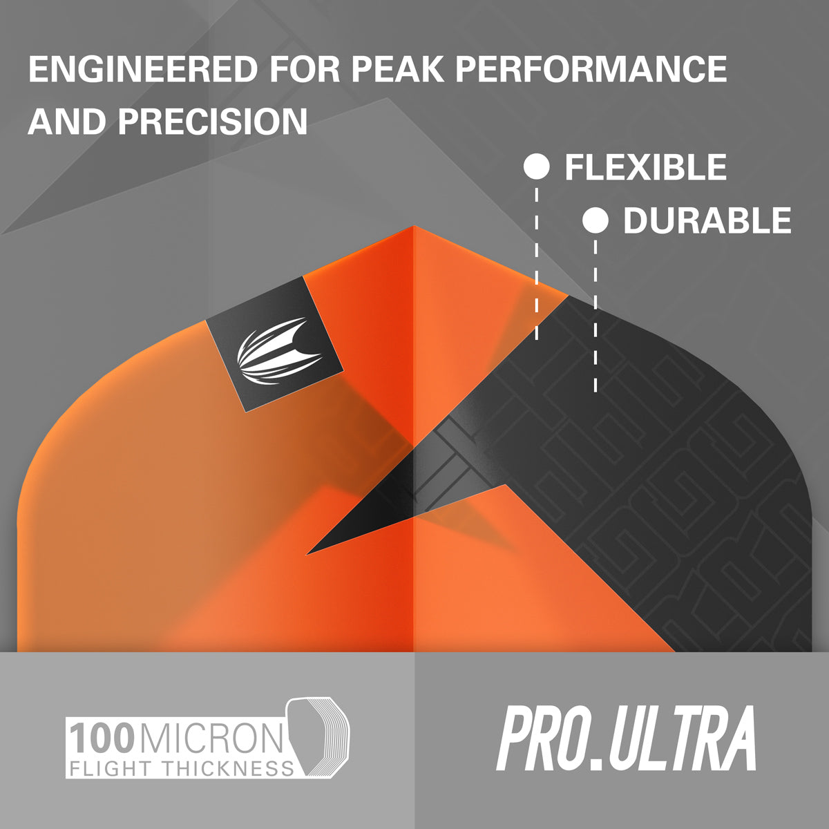 TAG Flights (3 Sets) by Target Orange image highlighting the Pro.Ultra flight range and key performance features.