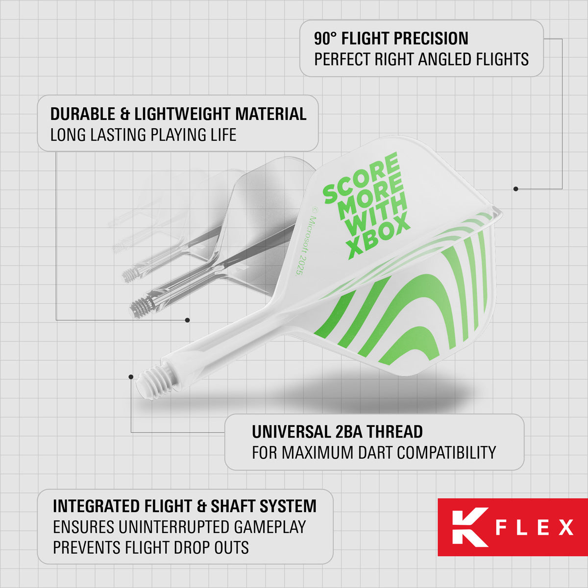 Promotional image highlighting the features and design of the Xbox No.6 K Flex system